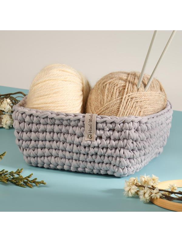 Бирка с кнопкой «Hand made», 8 × 1,5 см, 10 шт, цвет серый