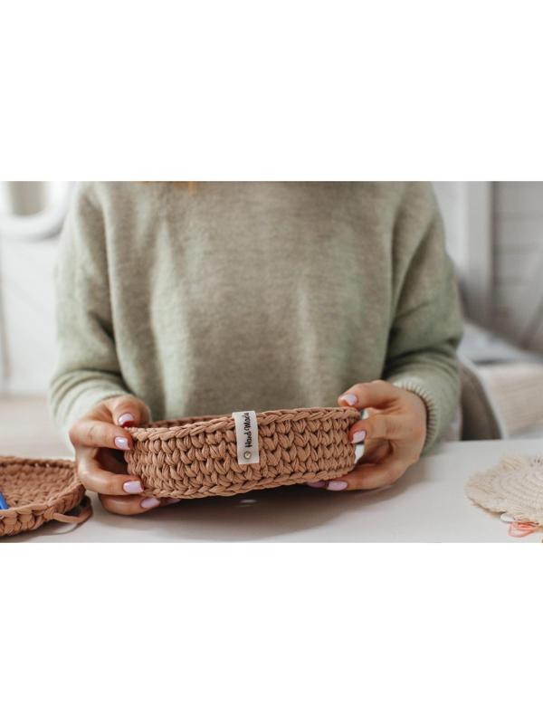 Бирка с кнопкой «Hand made», 8 × 1,5 см, 10 шт, цвет белый