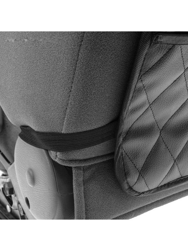 Накидка-незапинайка на спинку сиденья Cartage, экокожа, с карманом, 60 х 40 см, черный