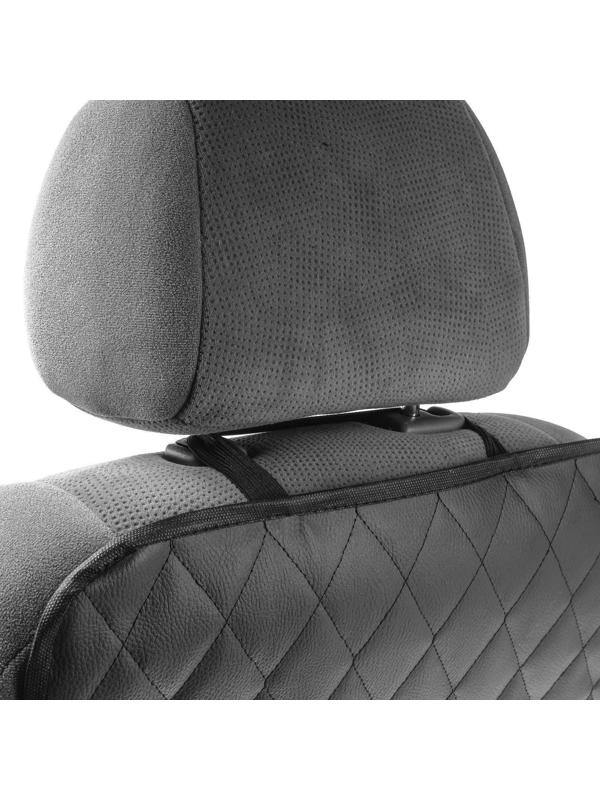 Накидка-незапинайка на спинку сиденья Cartage, экокожа, с карманом, 60 х 40 см, черный