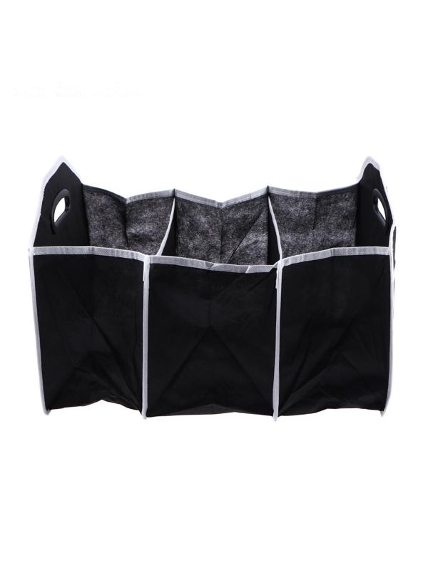 Органайзер в багажник автомобиля, складной, 52×32×31 см, 3 секции, черный