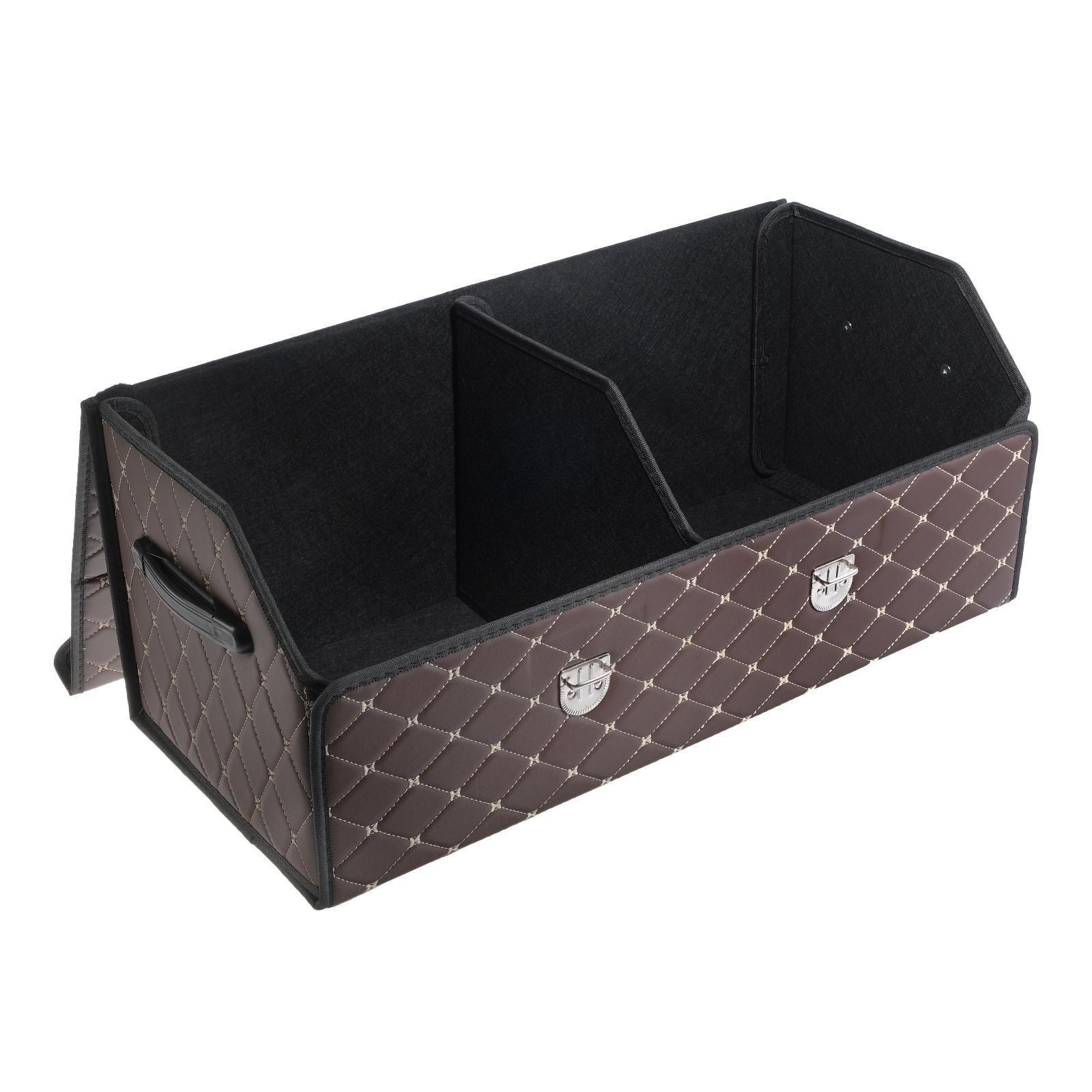 Органайзер саквояж в багажник автомобиля HT-098, 68×32×30 см, коричневый, экокожа