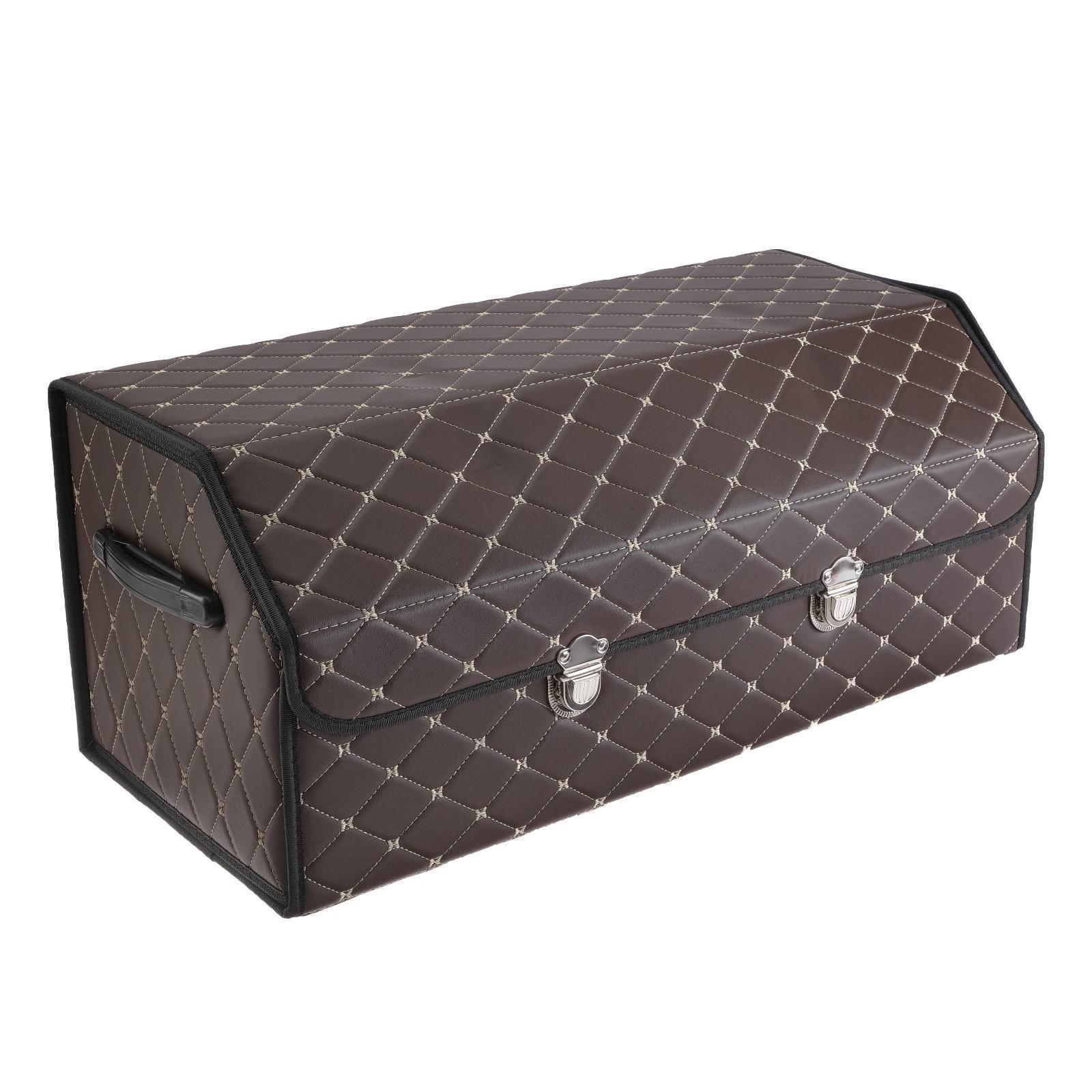 Органайзер саквояж в багажник автомобиля HT-098, 68×32×30 см, коричневый, экокожа