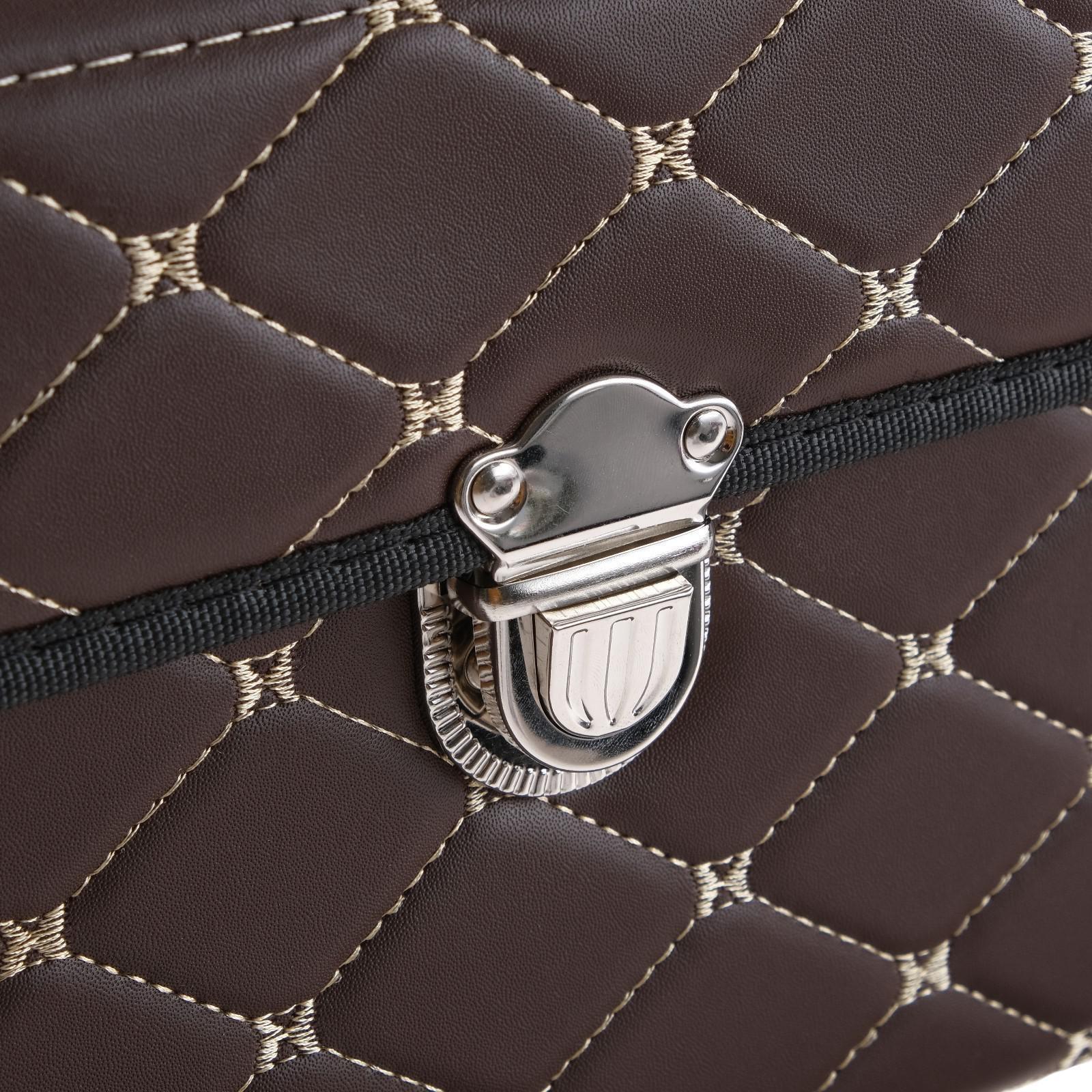 Органайзер саквояж в багажник автомобиля HT-098, 68×32×30 см, коричневый, экокожа