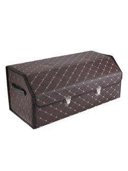 Органайзер саквояж в багажник автомобиля HT-098, 68×32×30 см, коричневый, экокожа