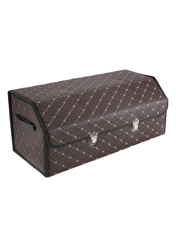 Органайзер саквояж в багажник автомобиля HT-098, 68×32×30 см, коричневый, экокожа