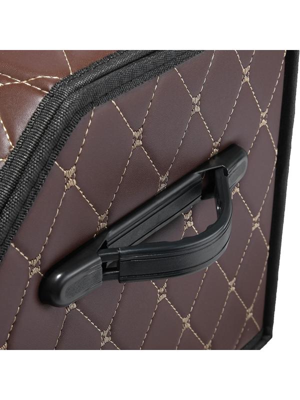 Органайзер саквояж в багажник автомобиля HT-098, 68×32×30 см, коричневый, экокожа