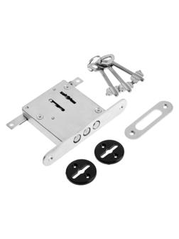 Замок врезной сувальдный с ригельным засовом трехсторонний  ЗВ8-6А-1