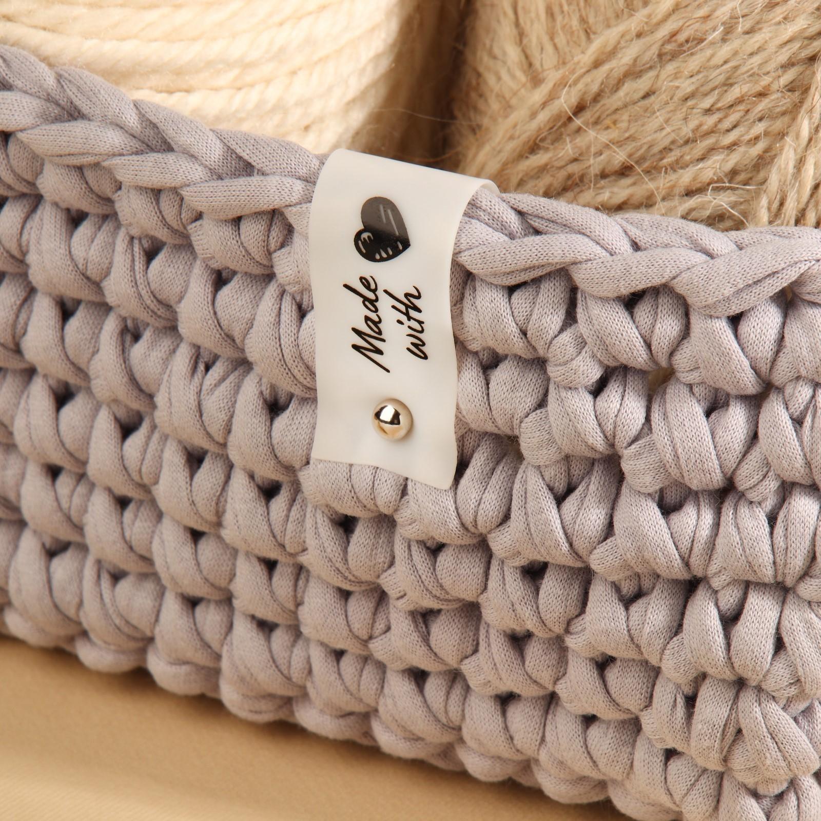 Бирка с кнопкой «Made with love», 8 × 1,8 см, 10 шт, цвет матовый/чёрный