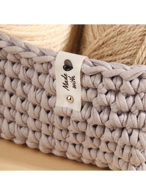 Бирка с кнопкой «Made with love», 8 × 1,8 см, 10 шт, цвет матовый/чёрный