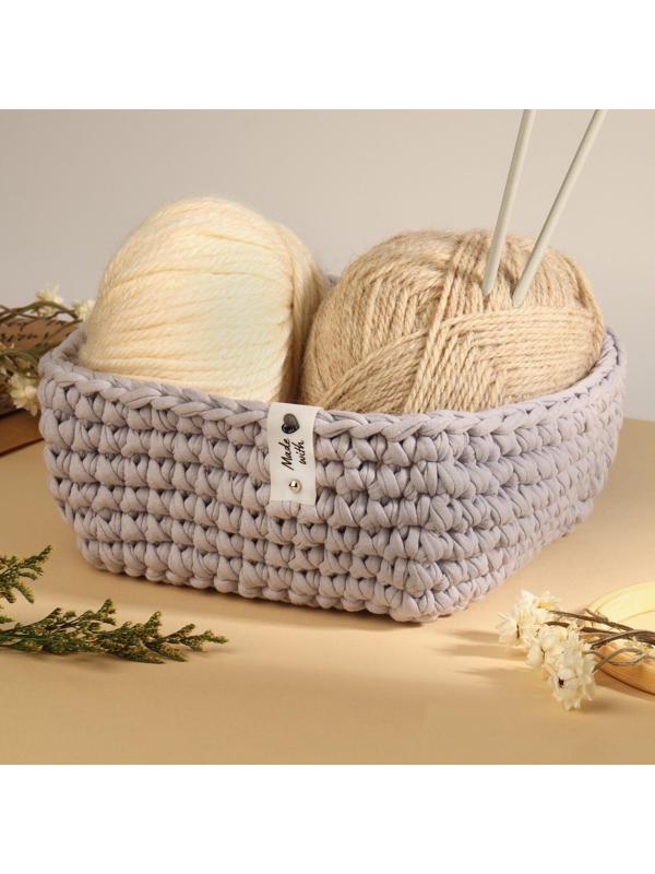 Бирка с кнопкой «Made with love», 8 × 1,8 см, 10 шт, цвет матовый/чёрный