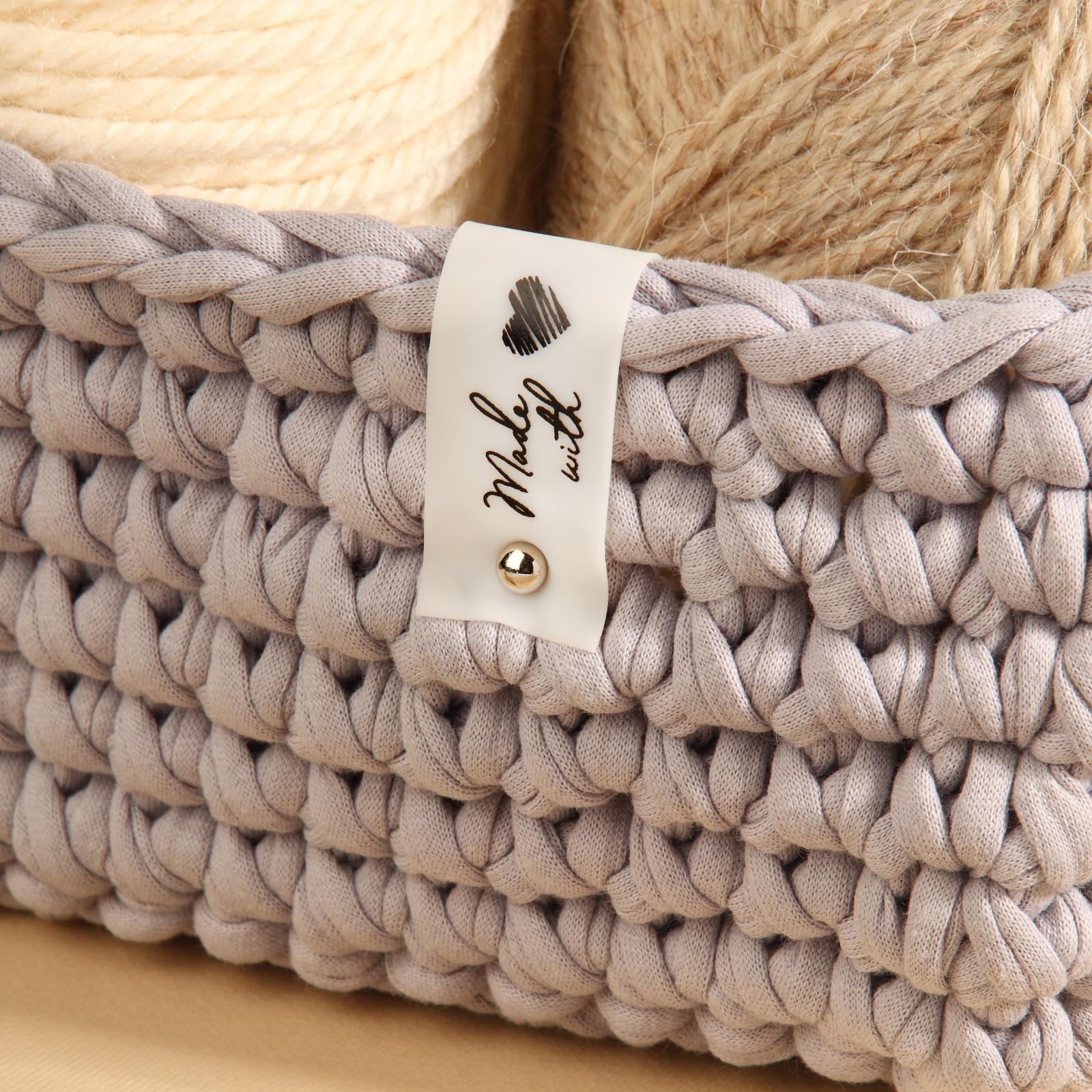 Бирка с кнопкой «Made with love», 8 × 1,8 см, 10 шт, цвет матовый/чёрный