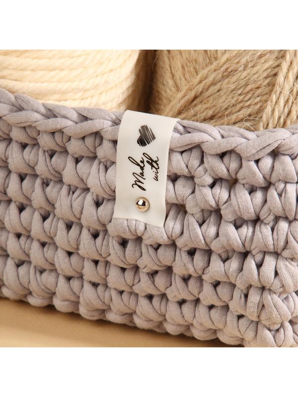 Бирка с кнопкой «Made with love», 8 × 1,8 см, 10 шт, цвет матовый/чёрный