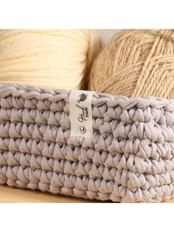 Бирка с кнопкой «Hand made», 8 × 1,8 см, 10 шт, цвет матовый/чёрный