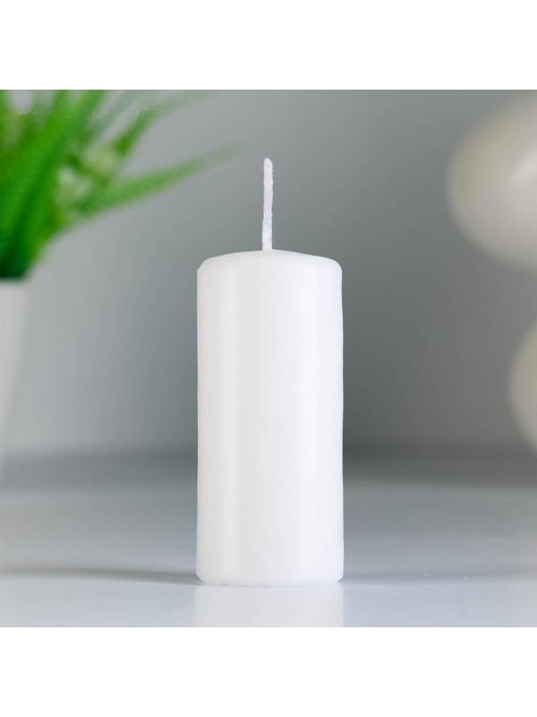 Набор свечей - цилиндров, 4х9 см, набор 2 шт, белая