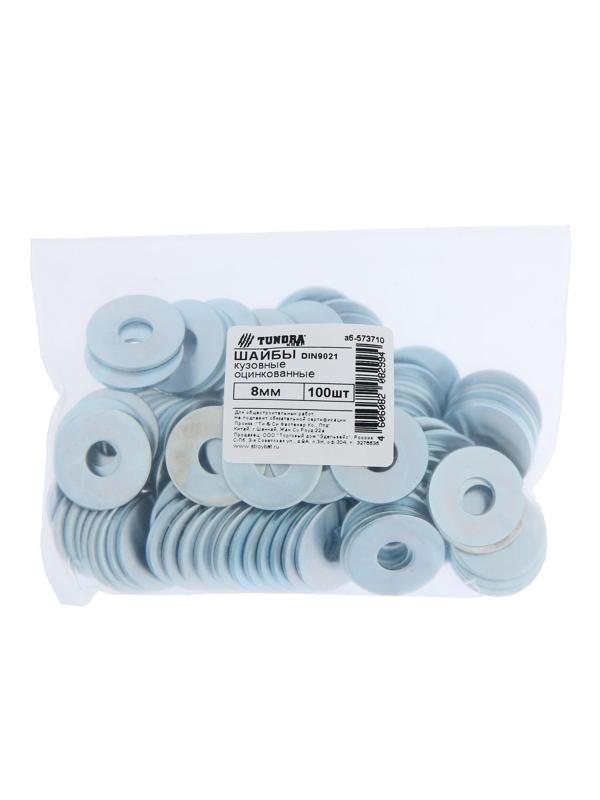 Шайба кузовная ТУНДРА krep DIN9021 8 мм, цинк, 100 шт.