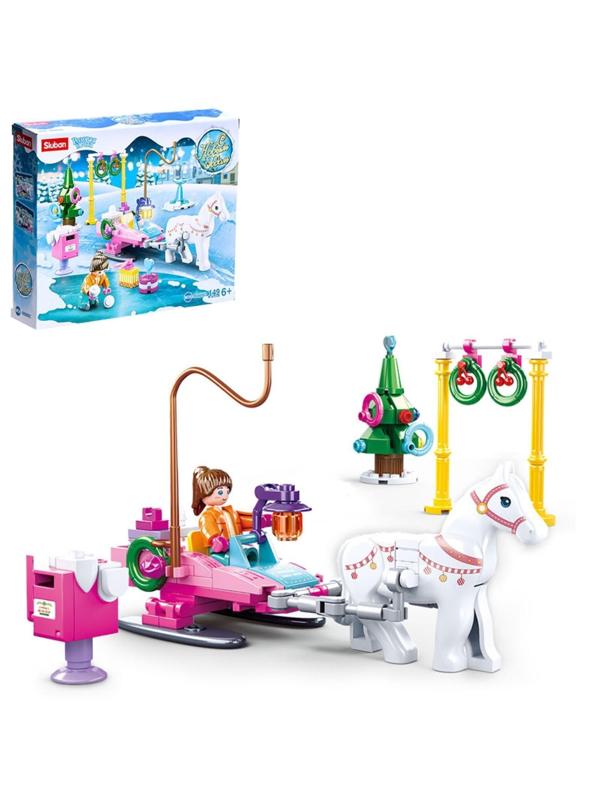 Конструктор Розовая Мечта «Сани с лошадкой», 149 деталей