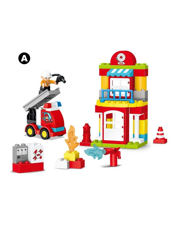 Конструктор «Пожарная станция», 2 варианта сборки, 53 детали