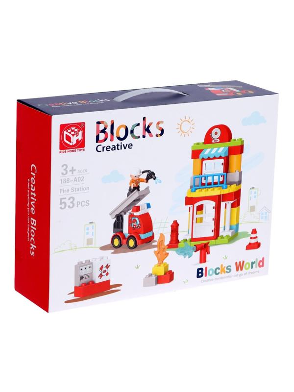 Конструктор «Пожарная станция», 2 варианта сборки, 53 детали