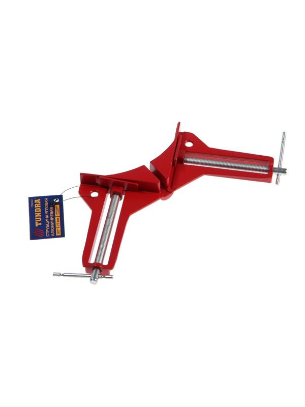 Струбцина угловая ТУНДРА, 90°, винтовой зажим, алюминиевая, 75 мм