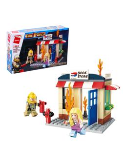 Конструктор Огнеборцы «Пожар в книжном магазине», 2 минифигуры и 88 деталей