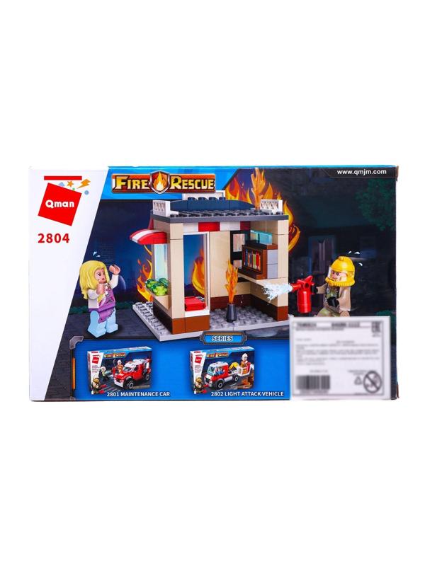 Конструктор Огнеборцы «Пожар в книжном магазине», 2 минифигуры и 88 деталей