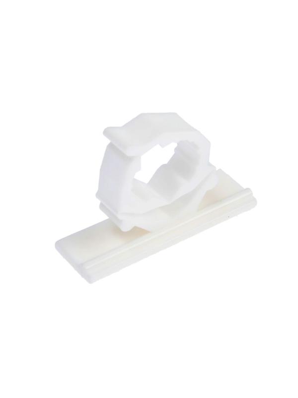 Держатель самоклеящийся для проводов ТУНДРА krep, d=20 мм, 60х20х40 мм, белый, 4 шт.