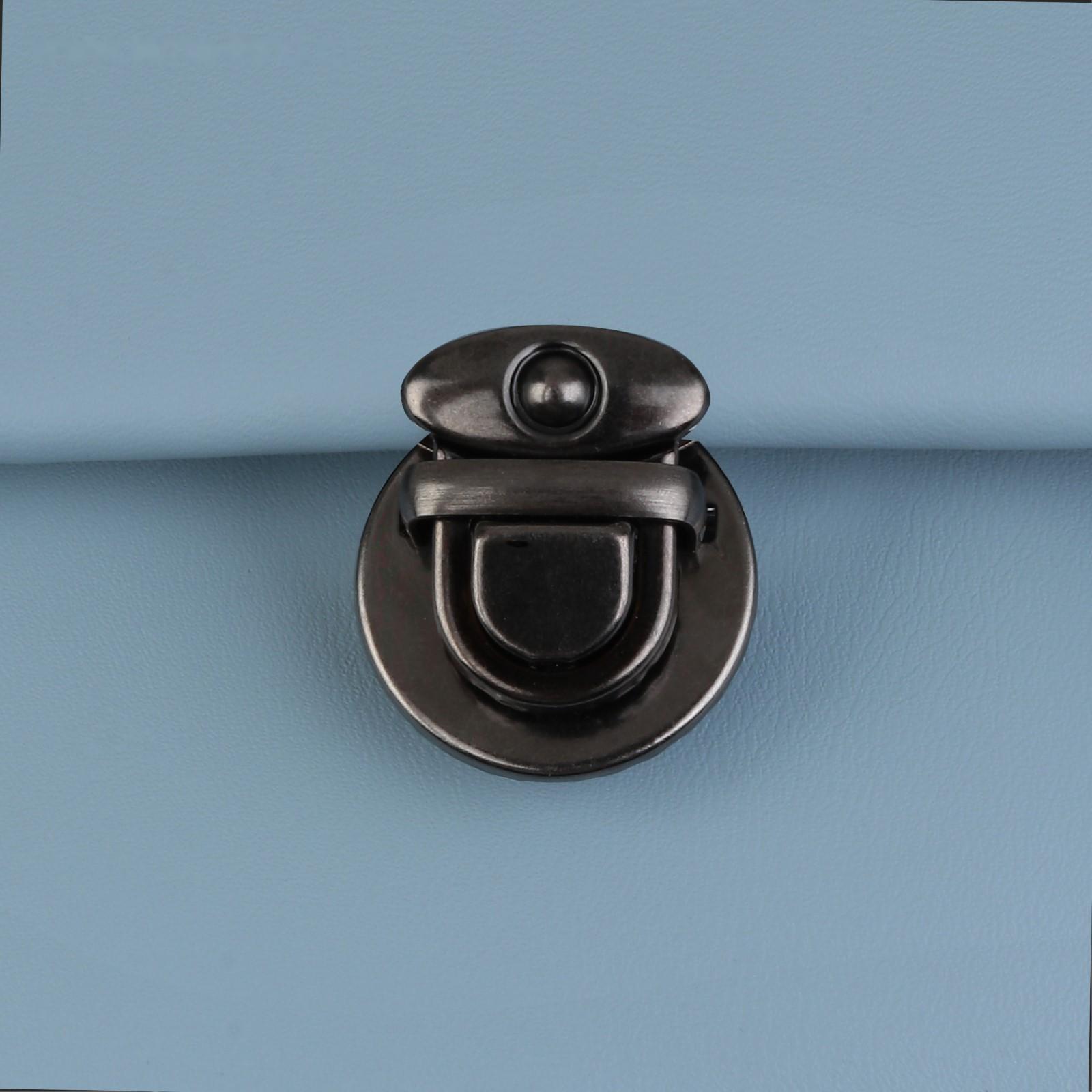 Застёжка для сумки, 2,5 × 2,5 см, цвет чёрный никель