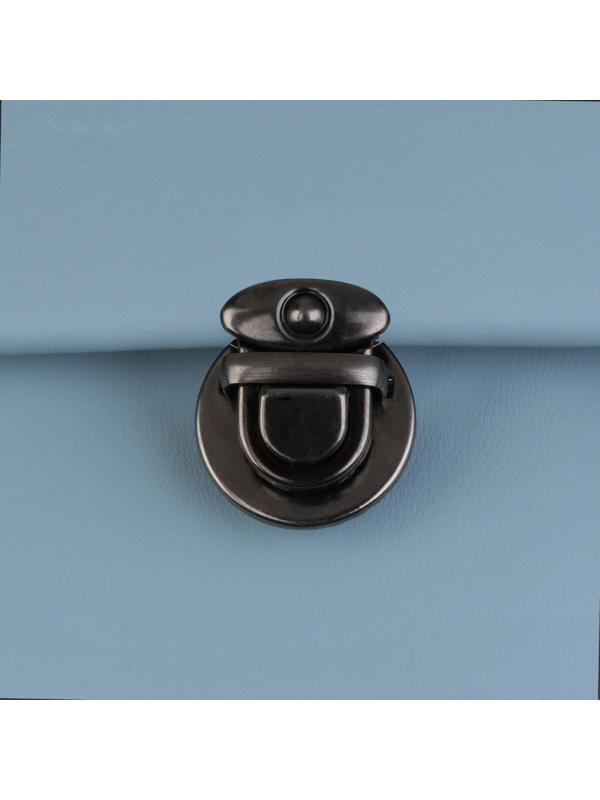 Застёжка для сумки, 2,5 × 2,5 см, цвет чёрный никель