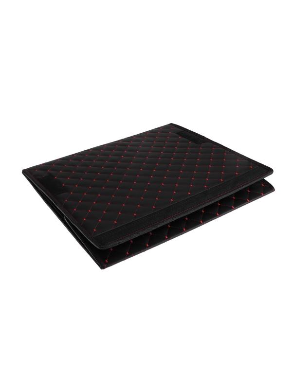 Органайзер саквояж в багажник автомобиля LION, экокожа, ромб, 50×30×30 см, черно-красный