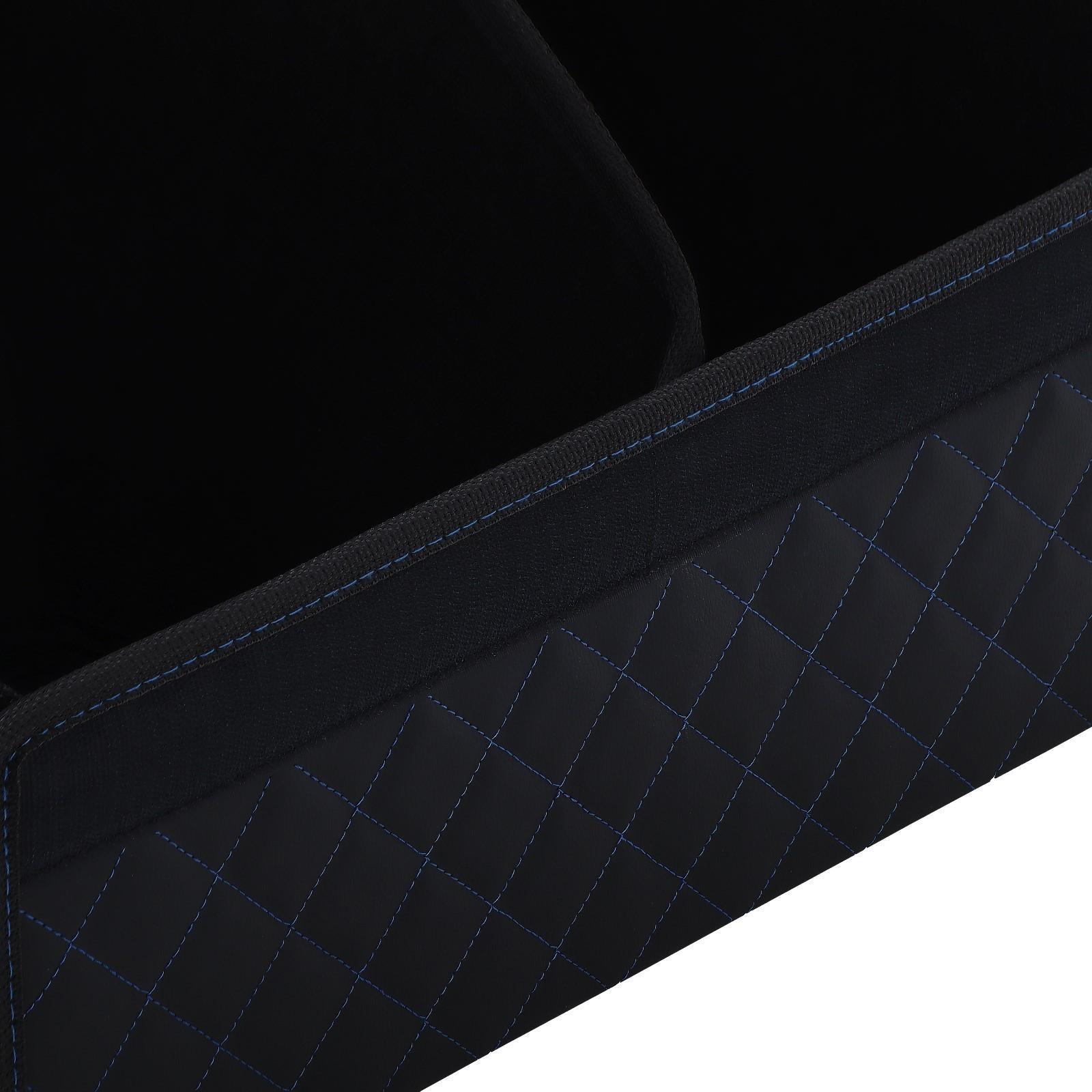 Органайзер саквояж в багажник автомобиля LION, экокожа, ромб, 50×30×30 см, черно-синий