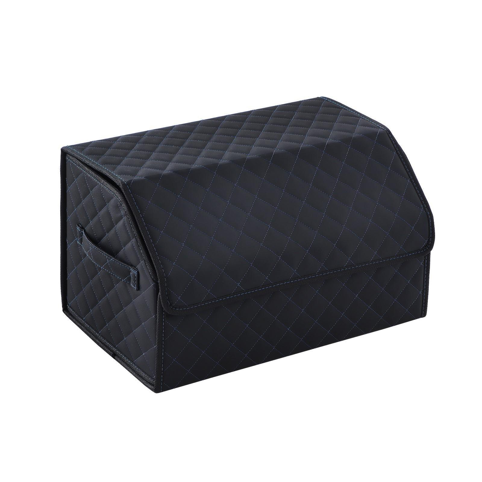 Органайзер саквояж в багажник автомобиля LION, экокожа, ромб, 50×30×30 см, черно-синий