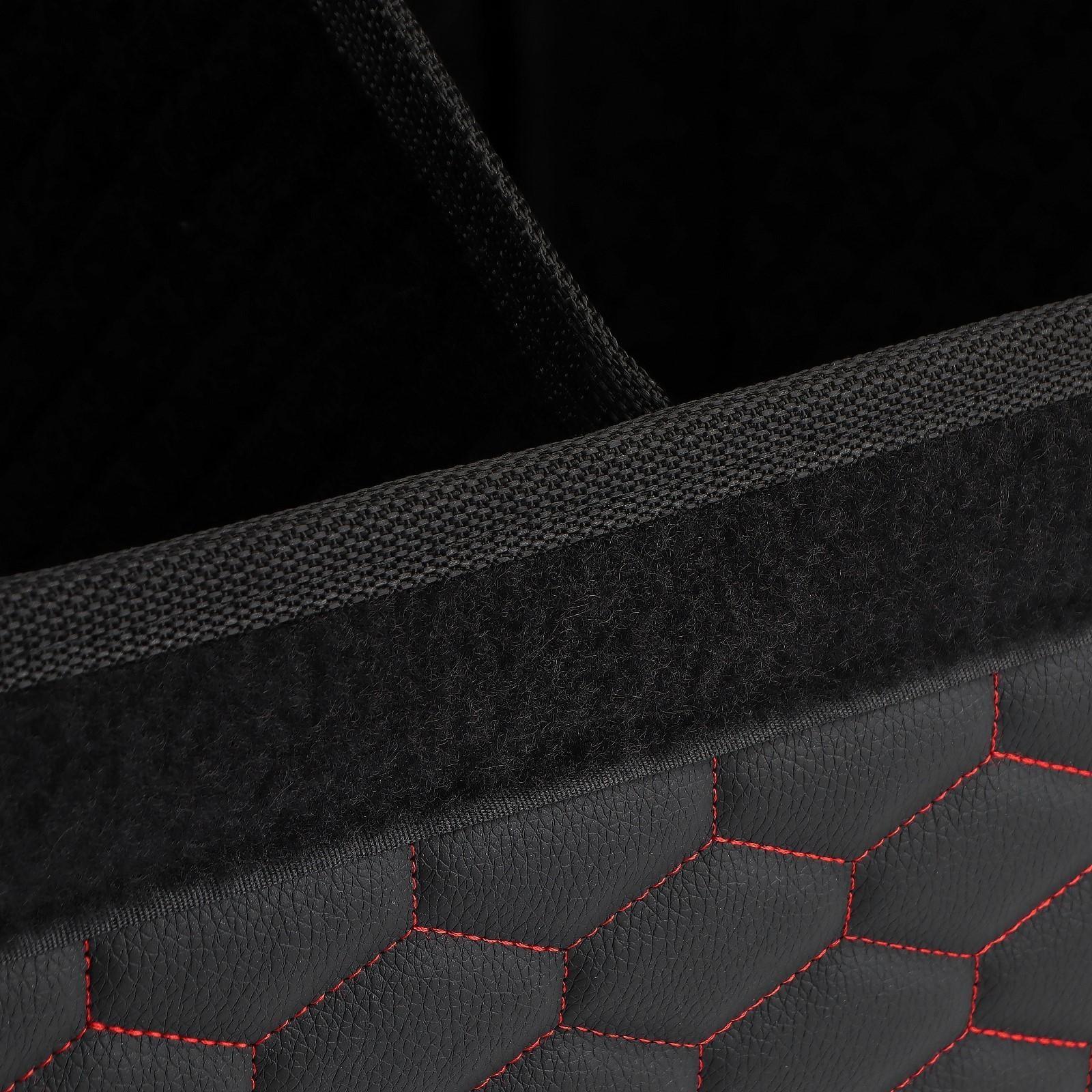 Органайзер саквояж в багажник автомобиля LION, экокожа, соты, 50×30×30 см, черно-красный