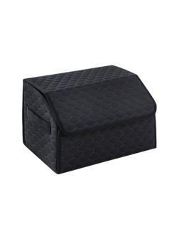 Органайзер саквояж в багажник автомобиля LION, экокожа, соты, 50×30×30 см, черно-синий