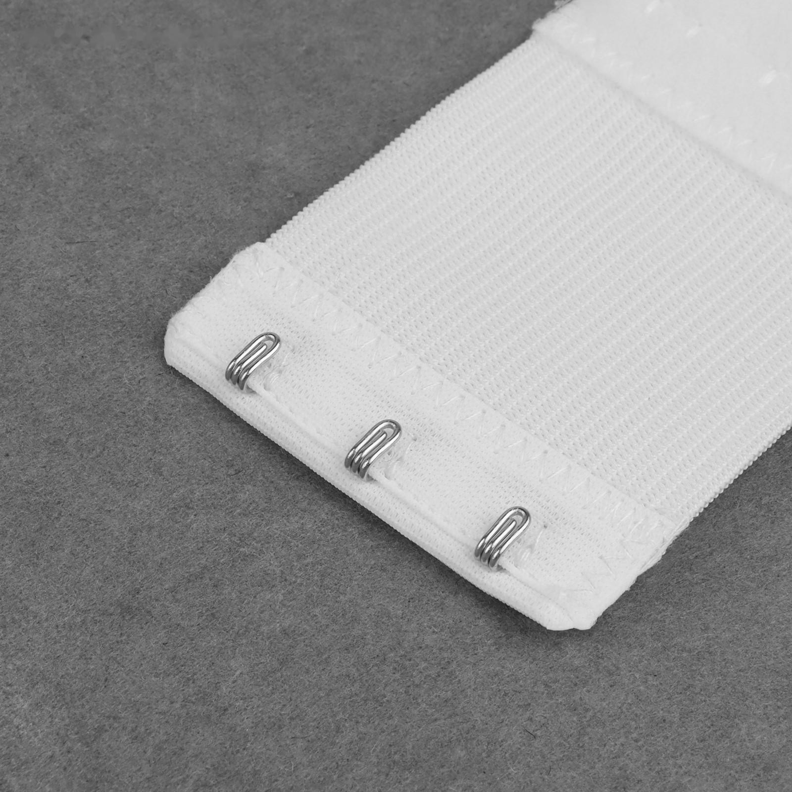 Застёжка-удлинитель для бюстгальтера, 3 ряда 3 крючка, 5 × 10,5 см, 3 шт, цвет белый