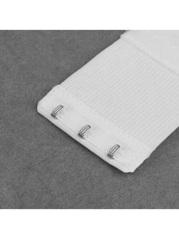 Застёжка-удлинитель для бюстгальтера, 3 ряда 3 крючка, 5 × 10,5 см, 3 шт, цвет белый