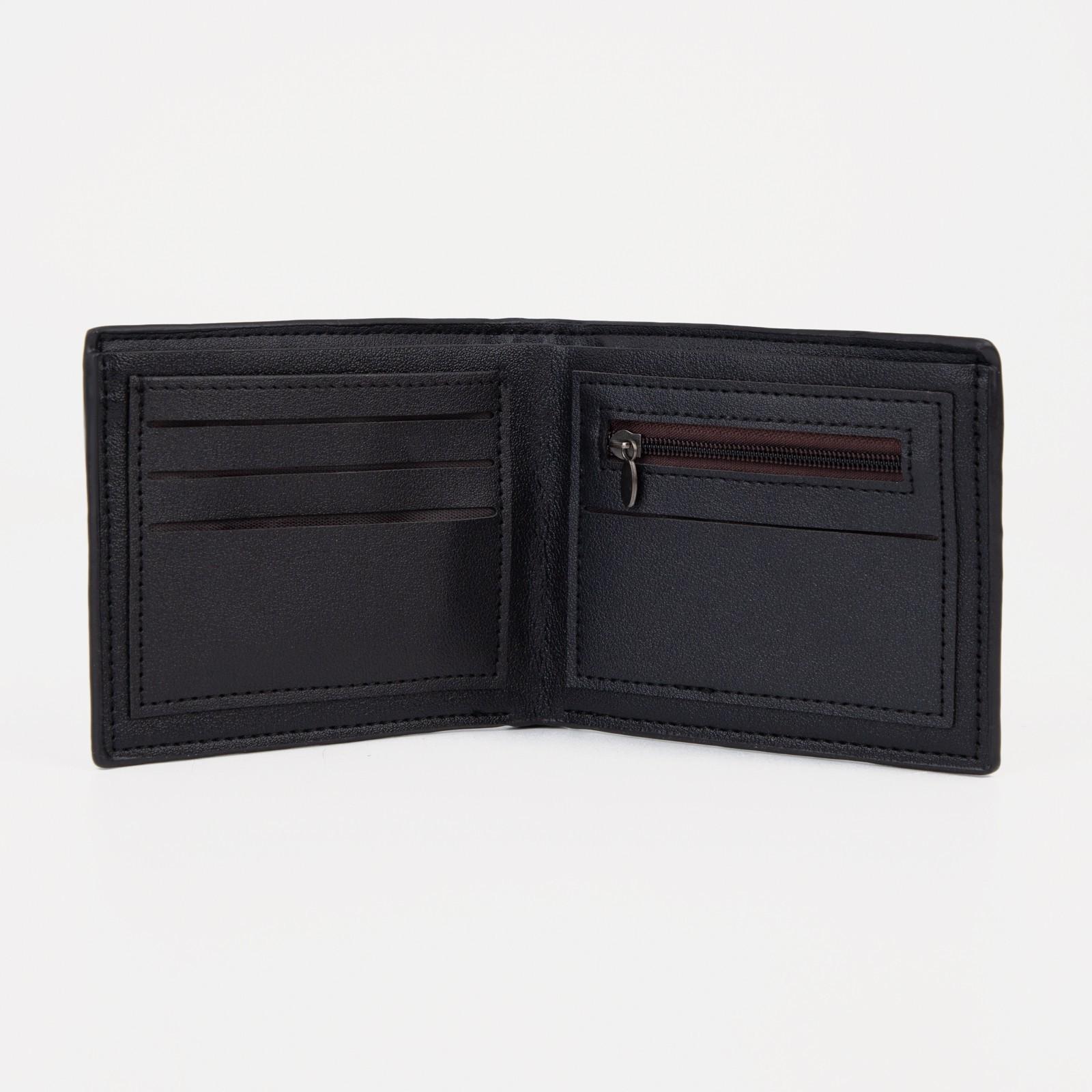 Портмоне для карт, купюр, монет, цвет чёрный