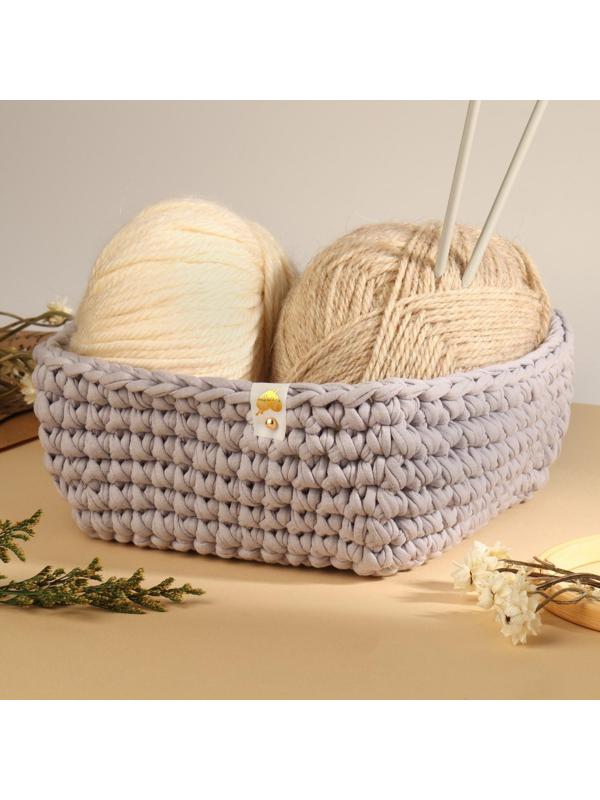 Бирка с кнопкой «Клубок», 5 × 1,5 см, 10 шт, цвет белый/золотой