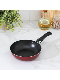 Сковорода Promo, d=16 см, пластиковая ручка, антипригарное покрытие, цвет бордовый