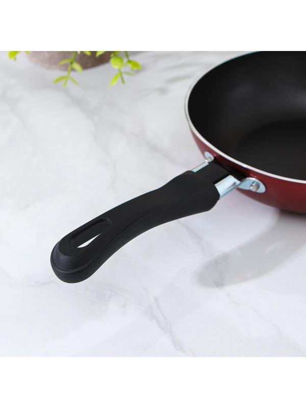 Сковорода Promo, d=16 см, пластиковая ручка, антипригарное покрытие, цвет бордовый