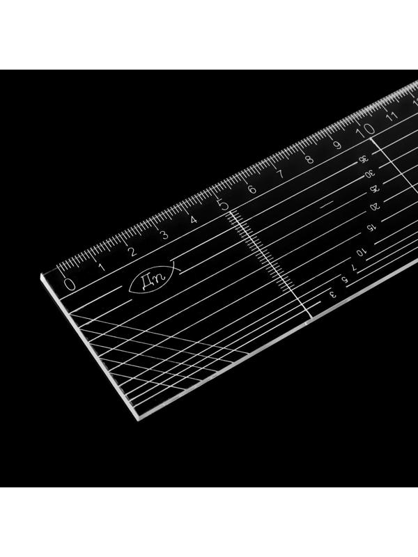 Линейка для припусков, акриловая, 50 × 5 см, толщина 3 мм, цвет прозрачный