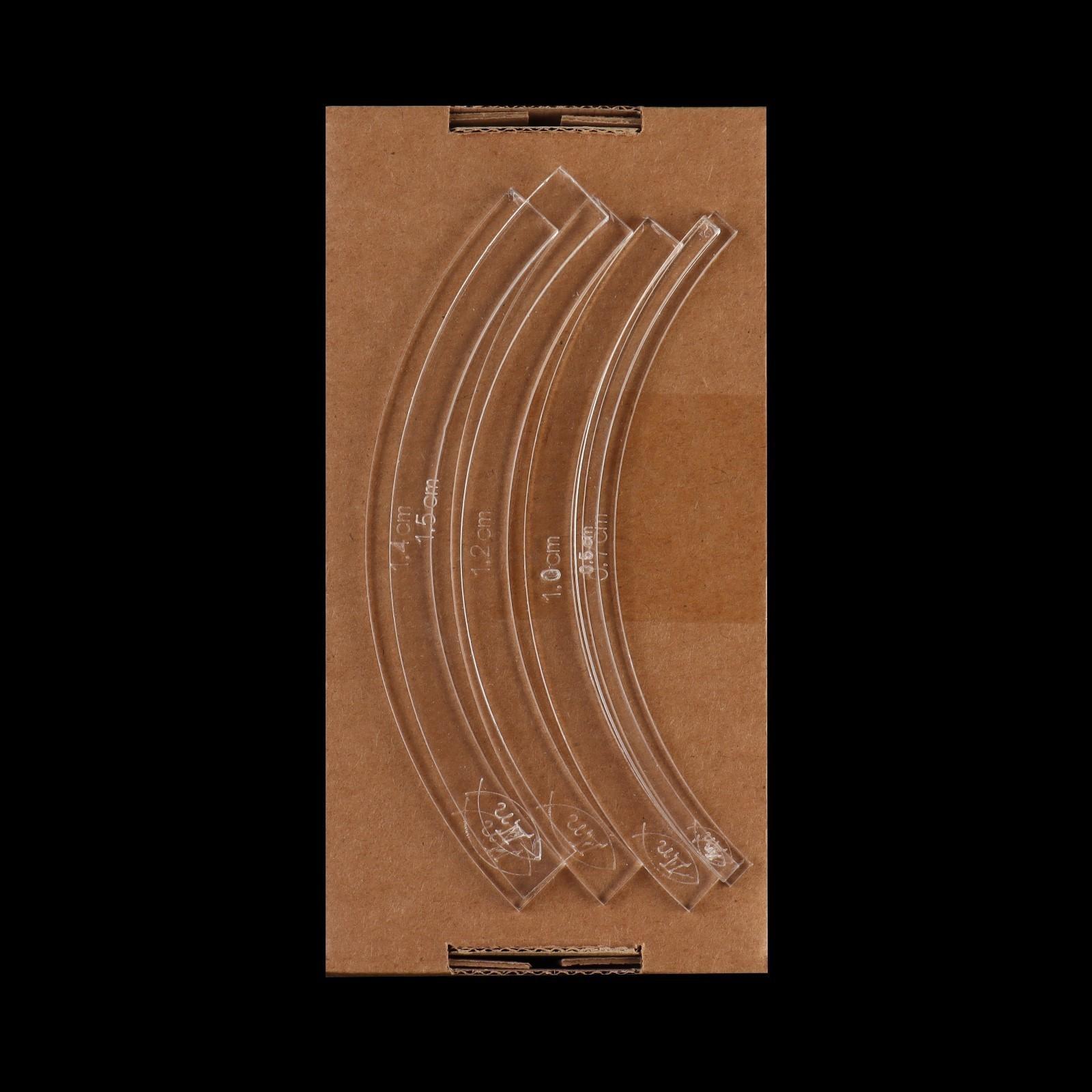 Набор лекала для круглолинейных припусков, акриловых, 6 шт, толщина 3 мм, цвет прозрачный