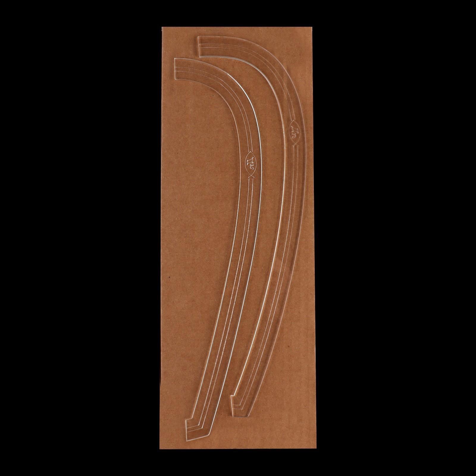 Лекало для криволинейных припусков, акриловое, 1,7 × 33 см, 2 шт, толщина 3 мм, цвет прозрачный