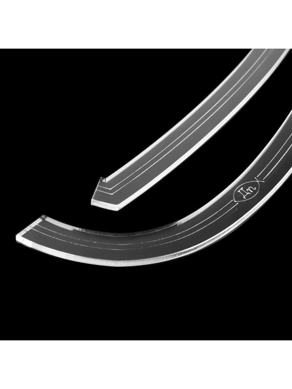 Лекало для криволинейных припусков, акриловое, 1,7 × 33 см, 2 шт, толщина 3 мм, цвет прозрачный