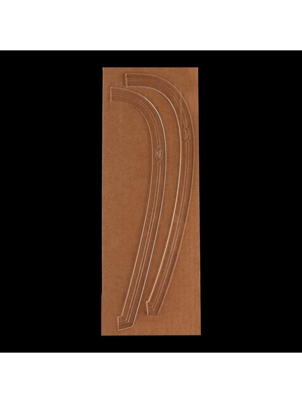 Лекало для криволинейных припусков, акриловое, 1,7 × 33 см, 2 шт, толщина 3 мм, цвет прозрачный