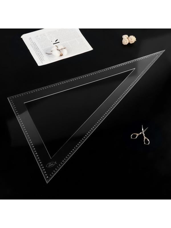 Набор портновских угольников, акриловых, 80 × 40 см, 54 × 27 см, 27,5 × 14 см, 3 шт, толщина 3 мм, цвет прозрачный