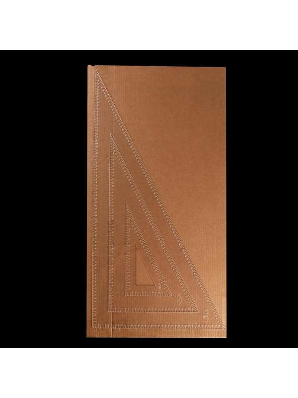 Набор портновских угольников, акриловых, 80 × 40 см, 54 × 27 см, 27,5 × 14 см, 3 шт, толщина 3 мм, цвет прозрачный