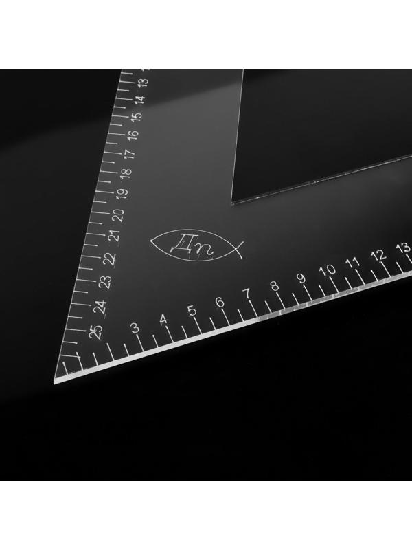 Набор портновских угольников, акриловых, 80 × 40 см, 54 × 27 см, 27,5 × 14 см, 3 шт, толщина 3 мм, цвет прозрачный