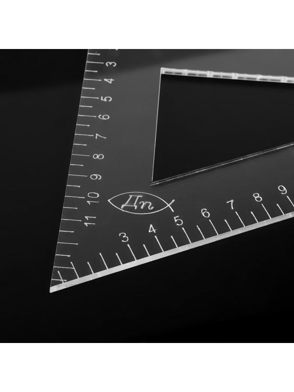 Набор портновских угольников, акриловых, 80 × 40 см, 54 × 27 см, 27,5 × 14 см, 3 шт, толщина 3 мм, цвет прозрачный