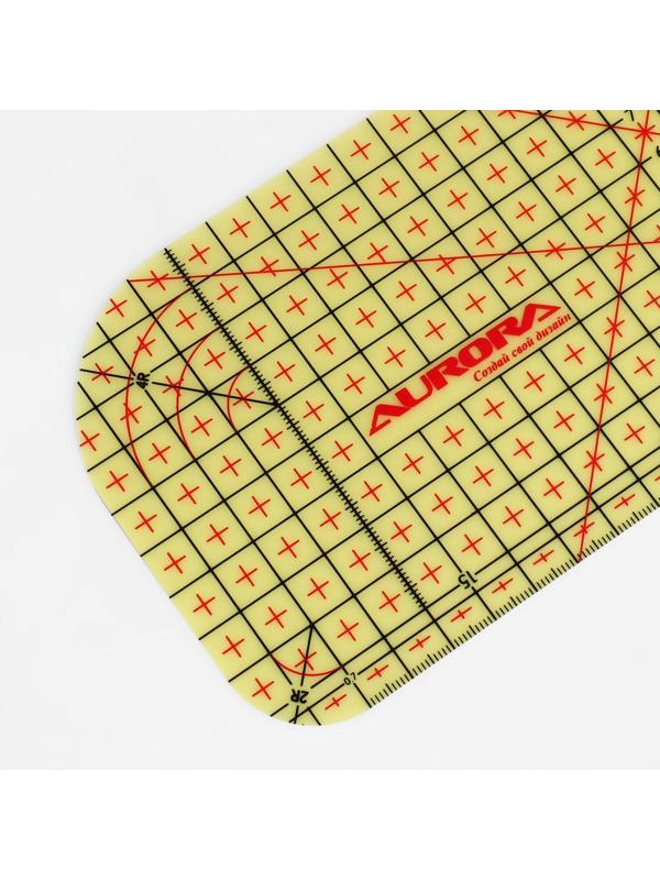 Лекало портновское метрическое, жаропрочное, 20 × 10 см, цвет жёлтый